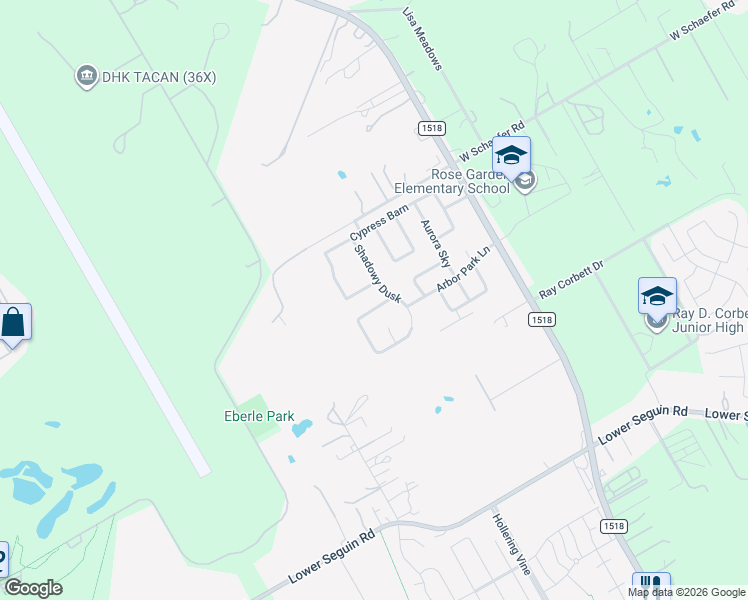 map of restaurants, bars, coffee shops, grocery stores, and more near 11413 Holly Forest in Schertz