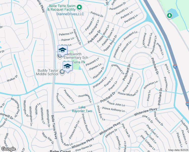 map of restaurants, bars, coffee shops, grocery stores, and more near 67 Plainview Drive in Palm Coast
