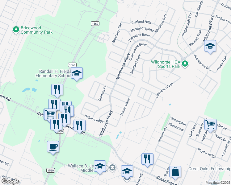 map of restaurants, bars, coffee shops, grocery stores, and more near 11052 Geneva Ford in San Antonio
