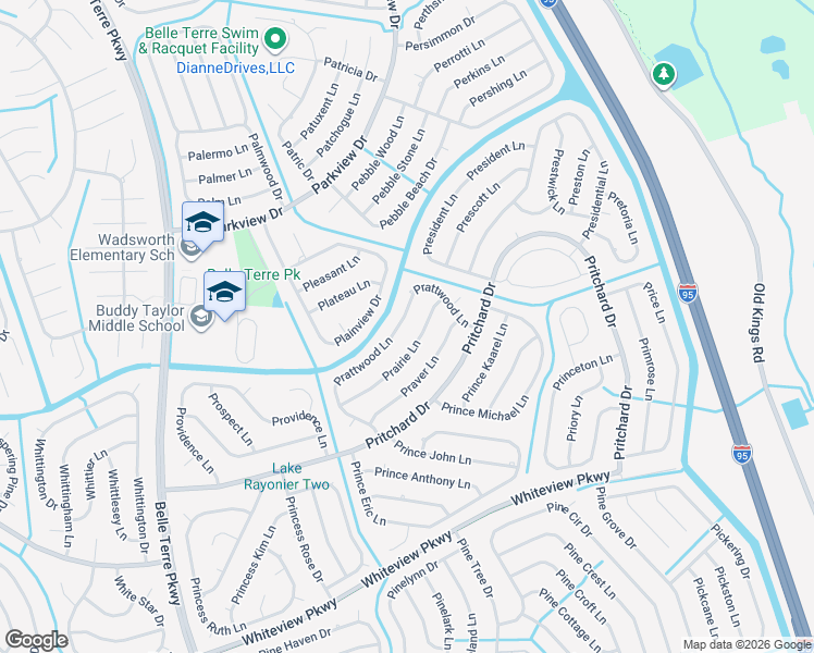 map of restaurants, bars, coffee shops, grocery stores, and more near 25 Prairie Lane in Palm Coast