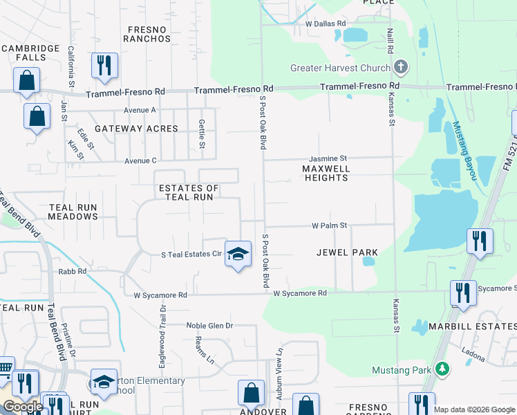 map of restaurants, bars, coffee shops, grocery stores, and more near 3935 Hawthorn Glen Court in Fresno