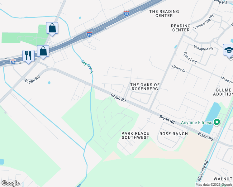 map of restaurants, bars, coffee shops, grocery stores, and more near 5418 Bryan Road in Richmond