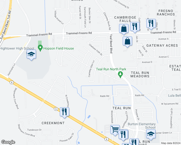 map of restaurants, bars, coffee shops, grocery stores, and more near 4015 Camelia Glen Lane in Fresno