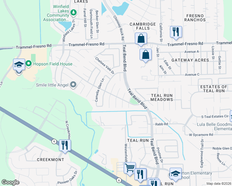 map of restaurants, bars, coffee shops, grocery stores, and more near 3926 Highland Vale Court in Fresno
