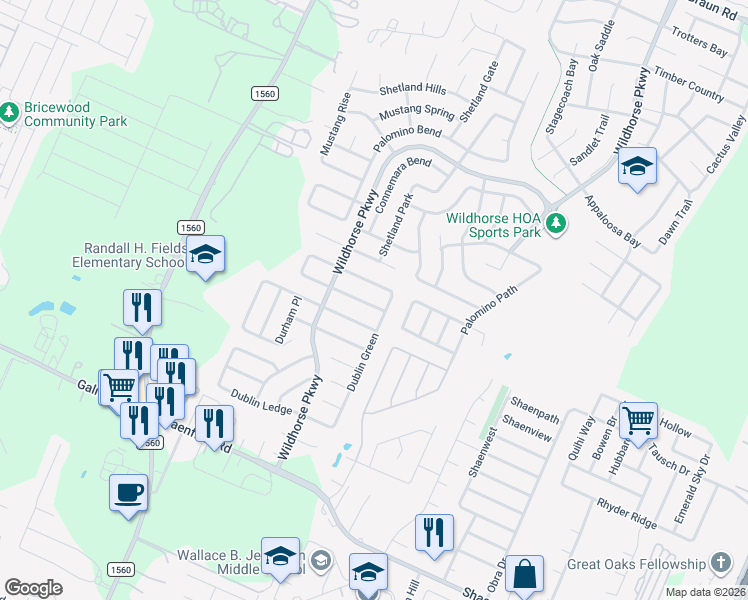 map of restaurants, bars, coffee shops, grocery stores, and more near 10936 Geneva Moon in San Antonio