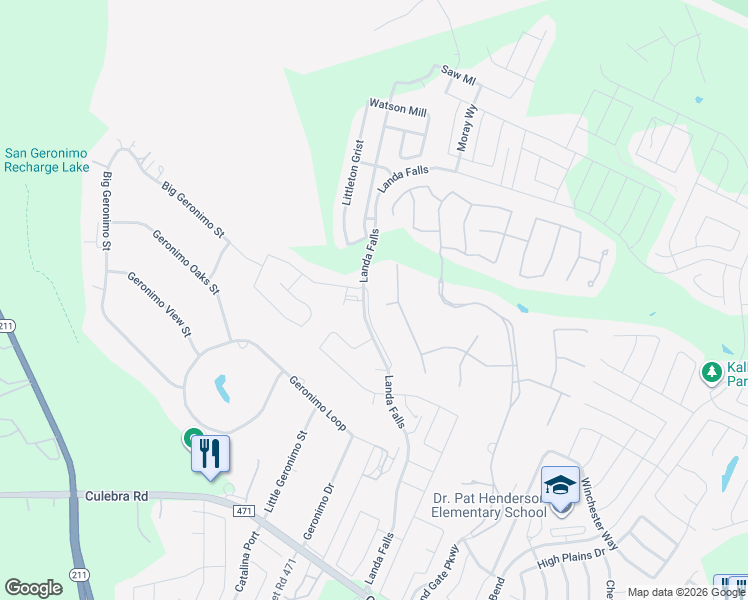 map of restaurants, bars, coffee shops, grocery stores, and more near 14907 Circle Carl in San Antonio