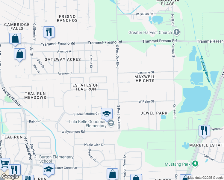 map of restaurants, bars, coffee shops, grocery stores, and more near 3922 Hawthorn Glen Court in Fresno