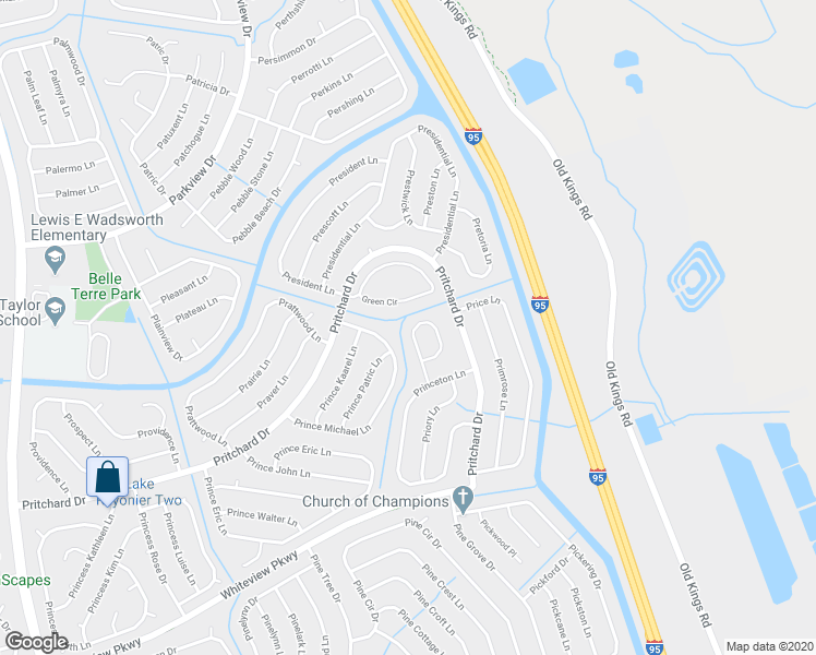 map of restaurants, bars, coffee shops, grocery stores, and more near 17 Privacy Lane in Palm Coast
