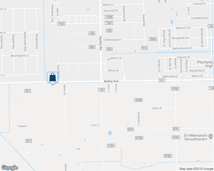 map of restaurants, bars, coffee shops, grocery stores, and more near 16608 Glenn Lane in Pearland