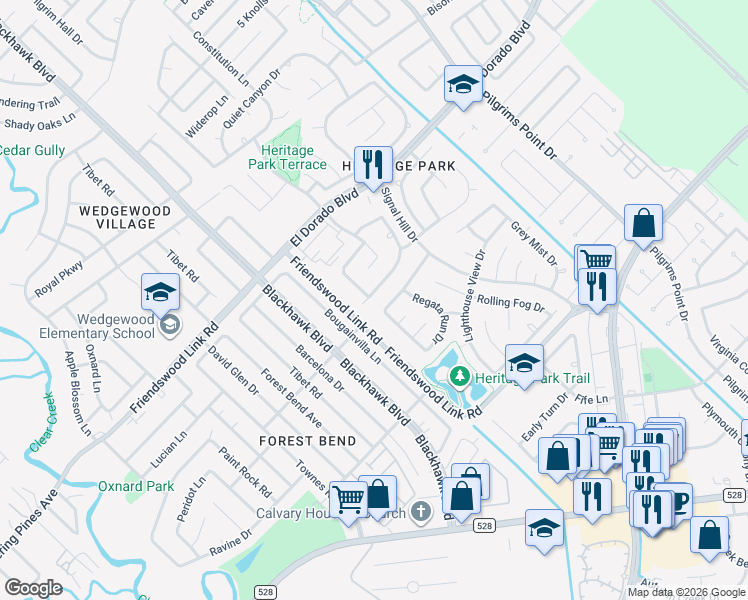 map of restaurants, bars, coffee shops, grocery stores, and more near 3510 Running Tide in Friendswood
