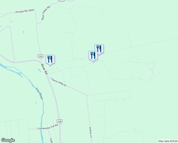 map of restaurants, bars, coffee shops, grocery stores, and more near 63 Mountain Laurel Lane in Concan