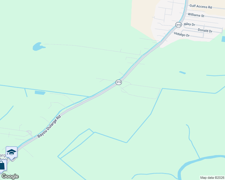 map of restaurants, bars, coffee shops, grocery stores, and more near 469-477 Bayou Dularge Road in Houma