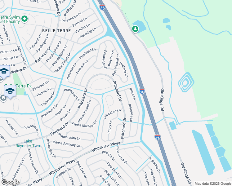map of restaurants, bars, coffee shops, grocery stores, and more near 164 Pritchard Drive in Palm Coast
