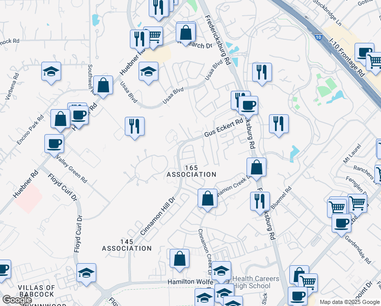 map of restaurants, bars, coffee shops, grocery stores, and more near 5006 Sage Kenton in San Antonio