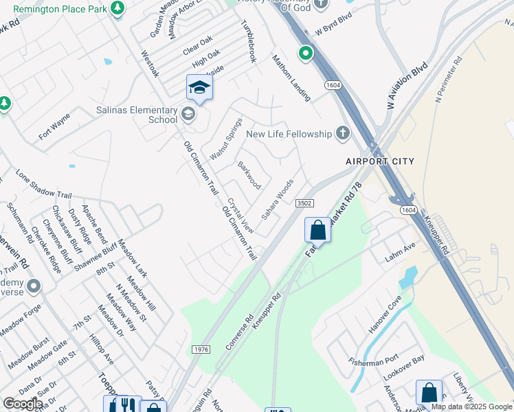 map of restaurants, bars, coffee shops, grocery stores, and more near 9039 Sahara Woods in Universal City