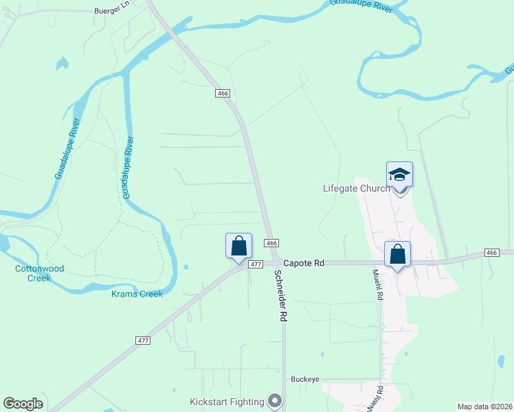 map of restaurants, bars, coffee shops, grocery stores, and more near 104 Santa Anna Drive in Seguin