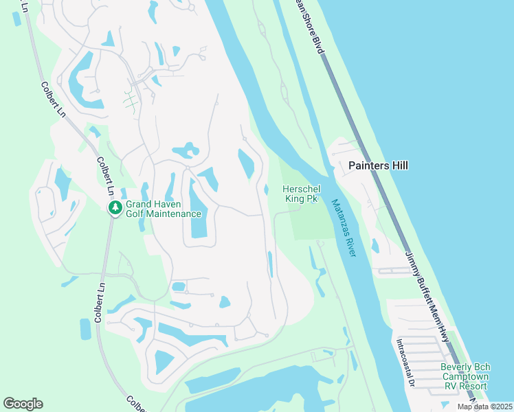 map of restaurants, bars, coffee shops, grocery stores, and more near 47 River Trail Drive in Palm Coast