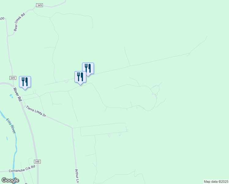 map of restaurants, bars, coffee shops, grocery stores, and more near 846 Tierra Linda in Concan