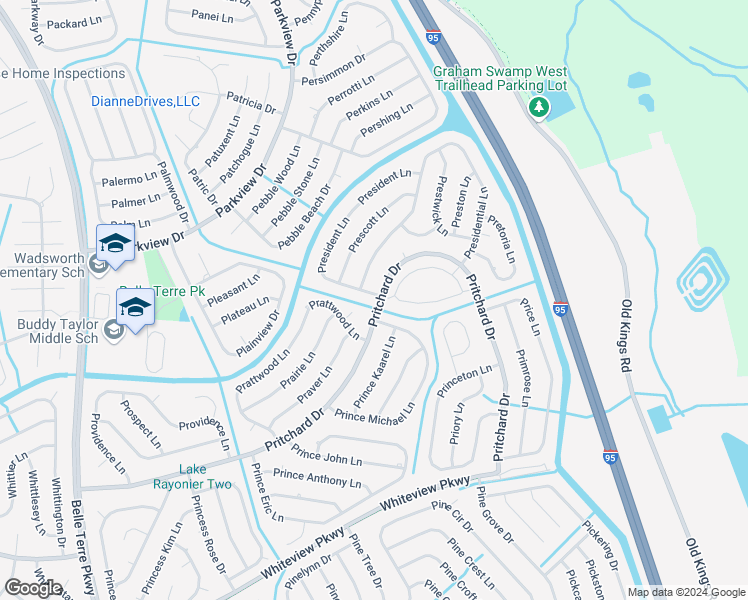 map of restaurants, bars, coffee shops, grocery stores, and more near 1 President Lane in Palm Coast