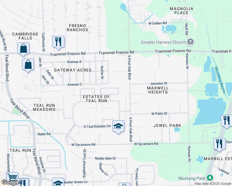 map of restaurants, bars, coffee shops, grocery stores, and more near 1006 Magnolia Dale Drive in Fresno