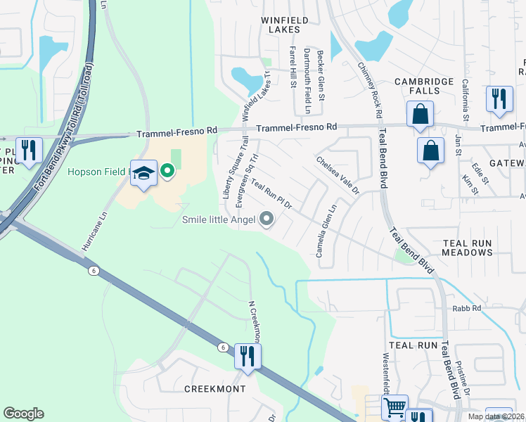 map of restaurants, bars, coffee shops, grocery stores, and more near 2502 Orchard Run Way in Fresno