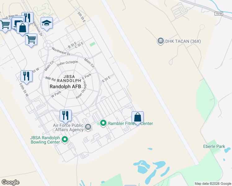map of restaurants, bars, coffee shops, grocery stores, and more near 146 F Street East in Universal City