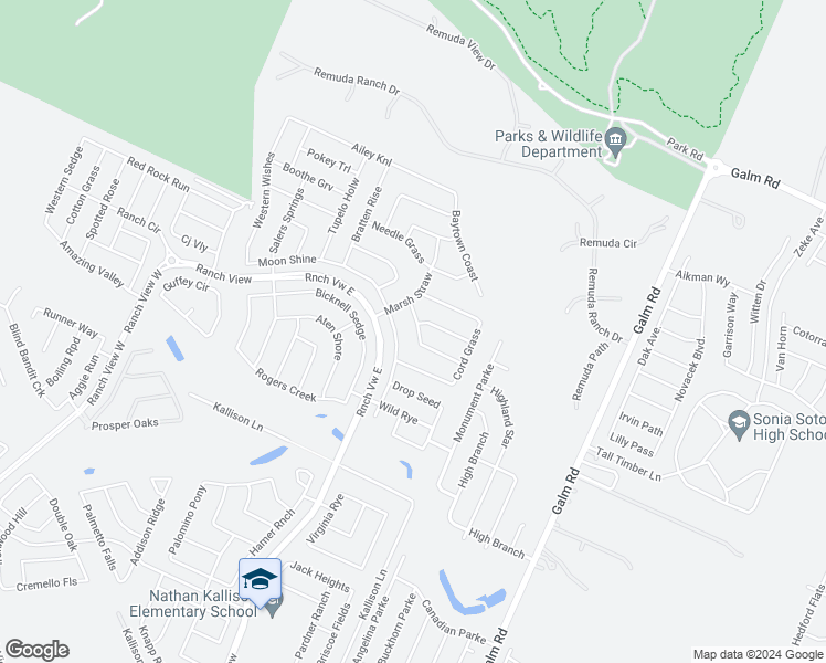 map of restaurants, bars, coffee shops, grocery stores, and more near 9519 River Rye in San Antonio