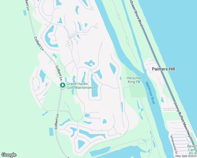 map of restaurants, bars, coffee shops, grocery stores, and more near 15 Egret Drive in Palm Coast