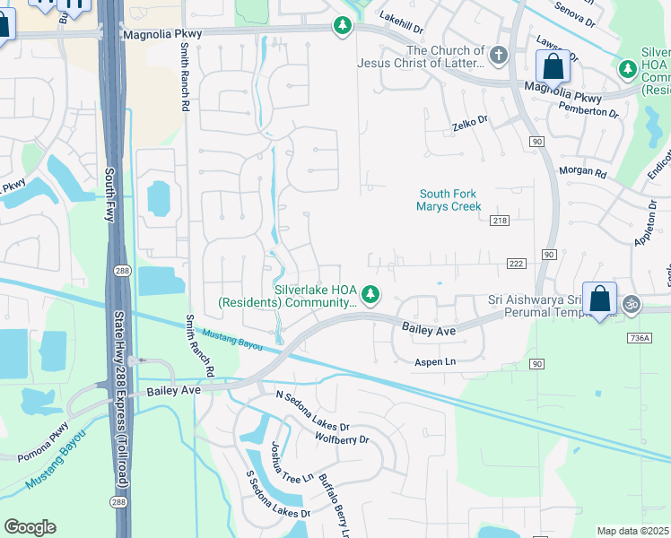 map of restaurants, bars, coffee shops, grocery stores, and more near 3706 Nathaniel Springs Drive in Manvel