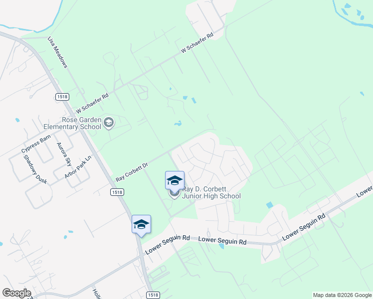 map of restaurants, bars, coffee shops, grocery stores, and more near 12203 Forbach Drive in Schertz