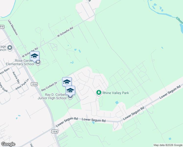 map of restaurants, bars, coffee shops, grocery stores, and more near 12442 Belfort Point in Schertz