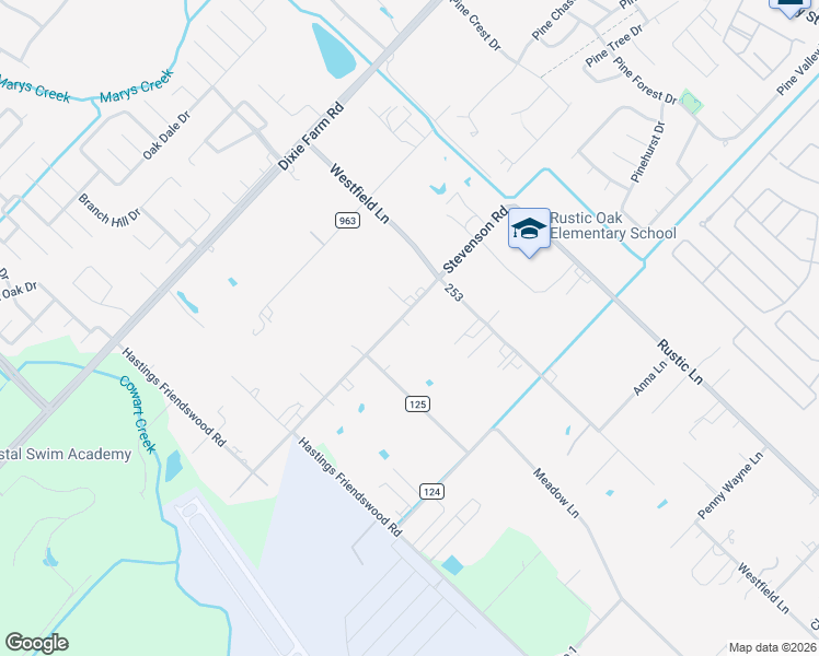 map of restaurants, bars, coffee shops, grocery stores, and more near 2330 County Road 391 in Pearland