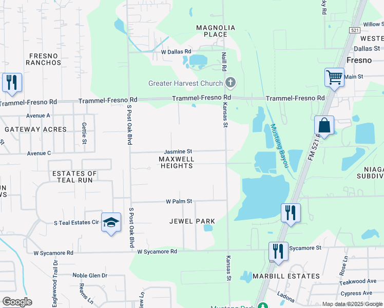 map of restaurants, bars, coffee shops, grocery stores, and more near 718 1/2 Cleo Street in Fresno