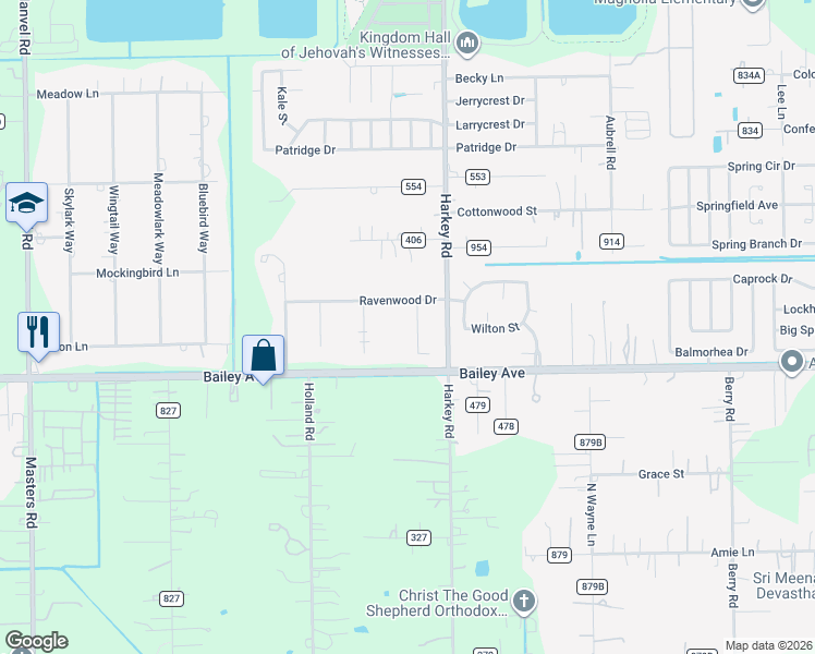 map of restaurants, bars, coffee shops, grocery stores, and more near 4018 Ravenwood Court in Pearland