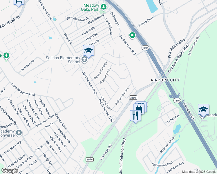 map of restaurants, bars, coffee shops, grocery stores, and more near 10242 Round Rock Way in Universal City