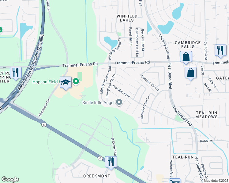 map of restaurants, bars, coffee shops, grocery stores, and more near 2502 Orchard Run Way in Fresno