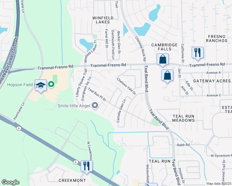 map of restaurants, bars, coffee shops, grocery stores, and more near 2202 Rapids Court in Fresno