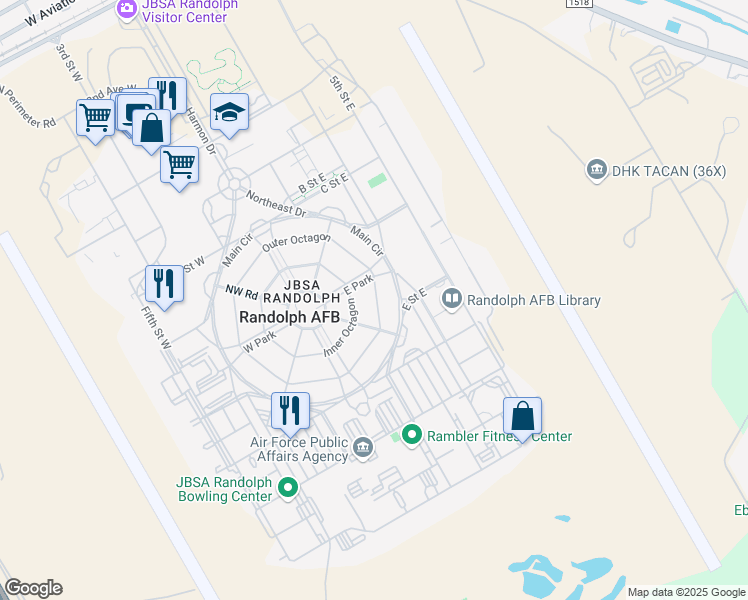 map of restaurants, bars, coffee shops, grocery stores, and more near 21-29 Outer Octagon in Universal City