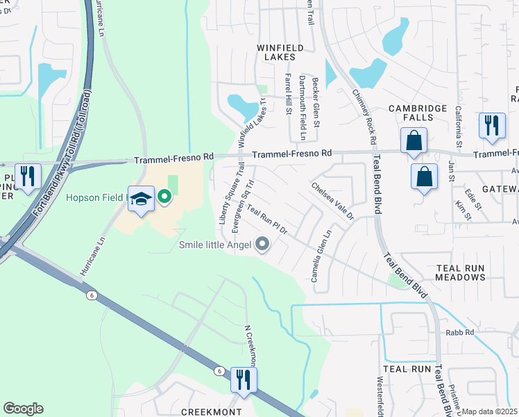 map of restaurants, bars, coffee shops, grocery stores, and more near 2426 Teal Run Place Drive in Fresno