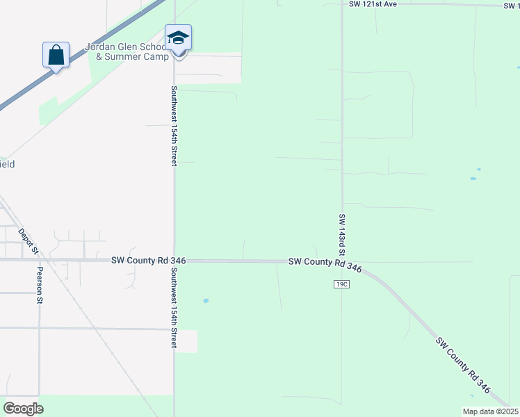 map of restaurants, bars, coffee shops, grocery stores, and more near 14416 Southwest County Road 346 in Archer