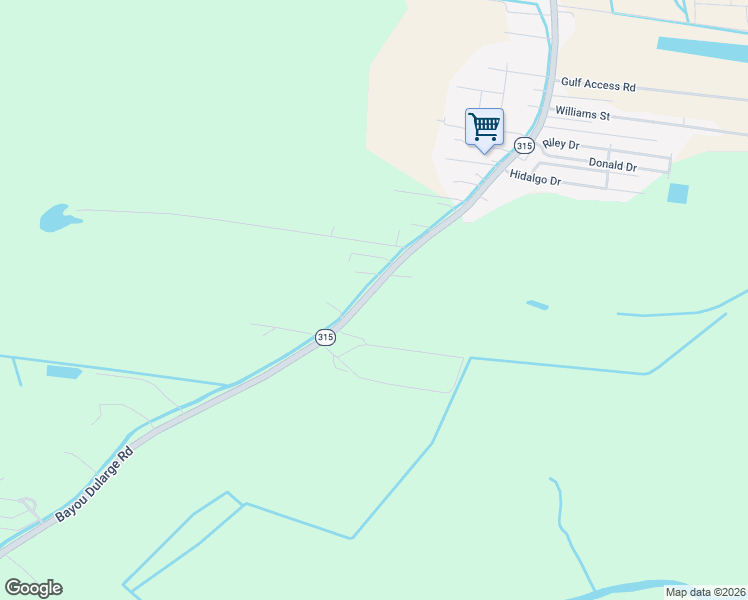 map of restaurants, bars, coffee shops, grocery stores, and more near 469 Bayou Dularge Road in Houma