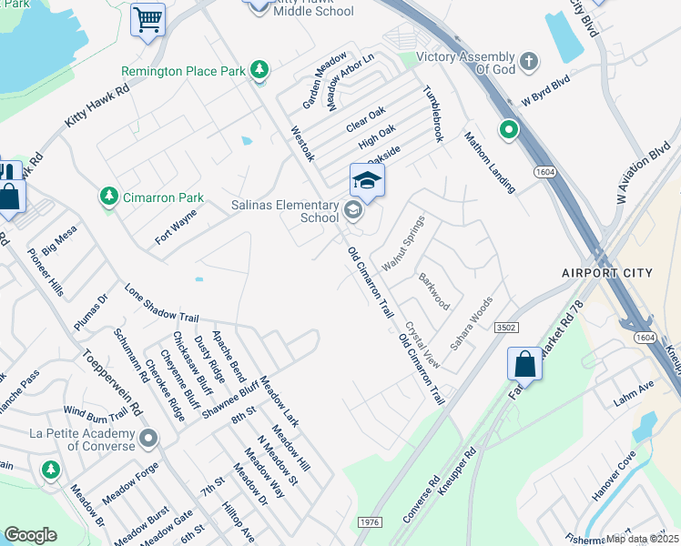 map of restaurants, bars, coffee shops, grocery stores, and more near 10565 Old Cimarron Trail in Universal City
