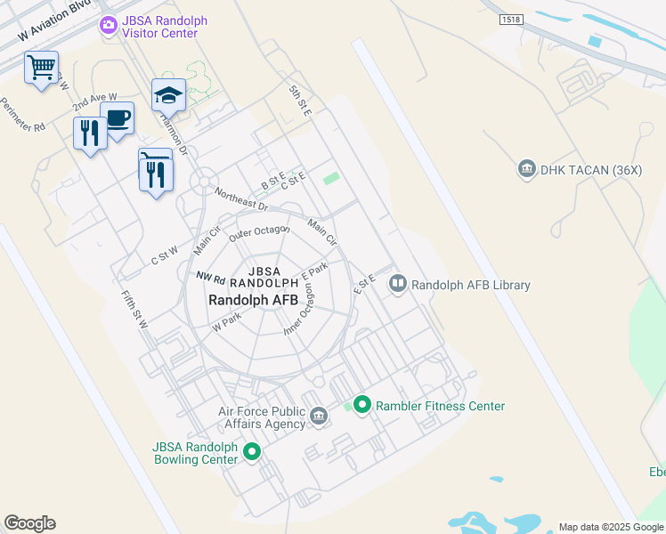 map of restaurants, bars, coffee shops, grocery stores, and more near 21 Outer Octagon in Universal City