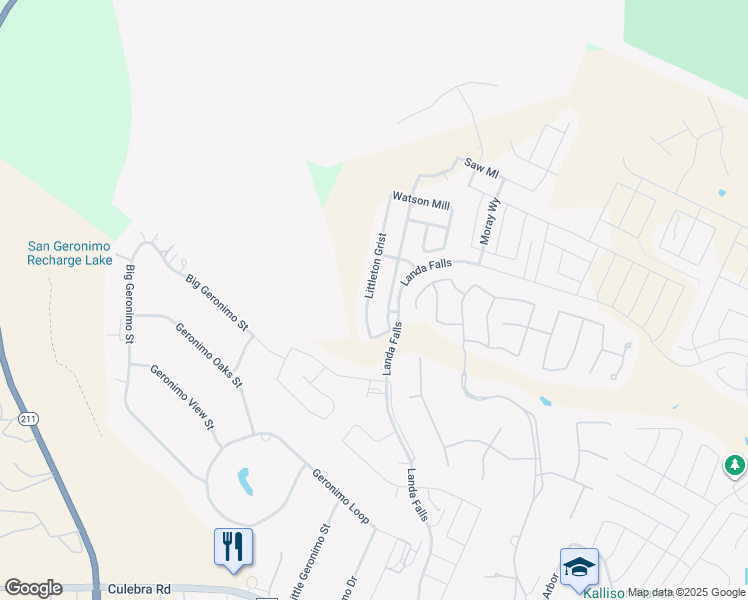 map of restaurants, bars, coffee shops, grocery stores, and more near Mount Scott Drive in San Antonio