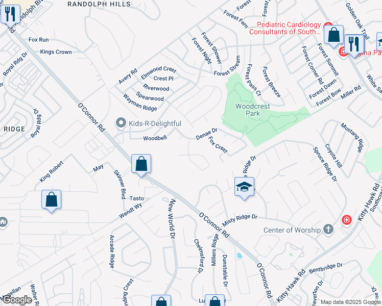 map of restaurants, bars, coffee shops, grocery stores, and more near 10924 Almond Crest in Live Oak