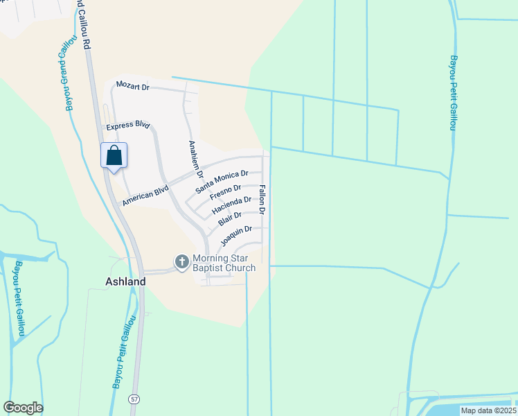 map of restaurants, bars, coffee shops, grocery stores, and more near 269 Blair Drive in Houma