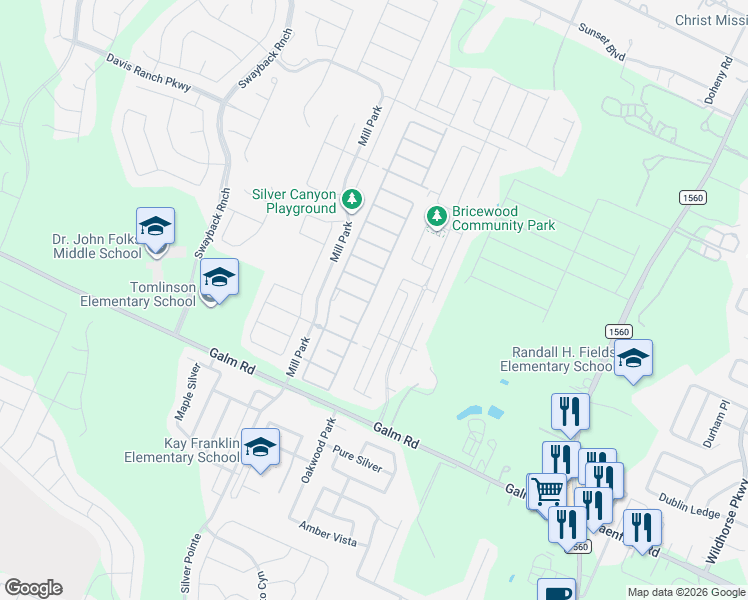 map of restaurants, bars, coffee shops, grocery stores, and more near 9926 Sun Mill in San Antonio