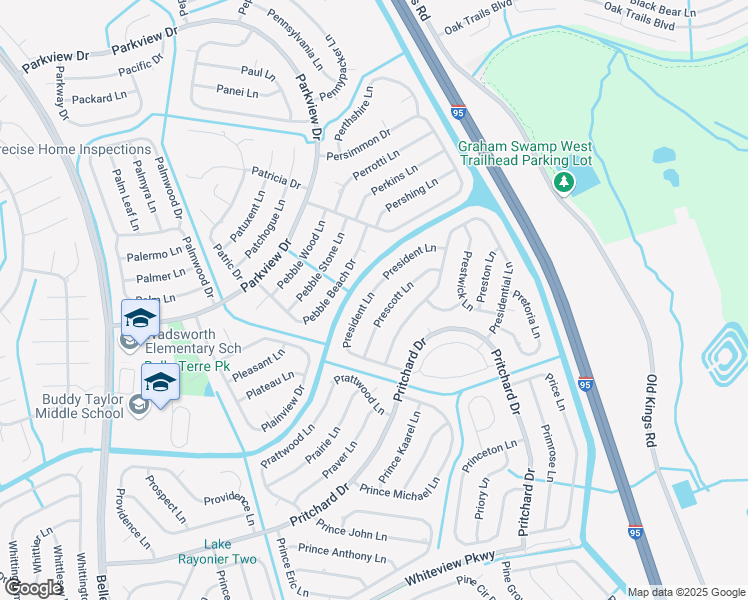map of restaurants, bars, coffee shops, grocery stores, and more near 34 President Lane in Palm Coast