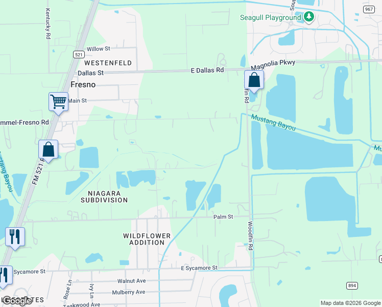 map of restaurants, bars, coffee shops, grocery stores, and more near 722 East Jasmine Street in Fresno