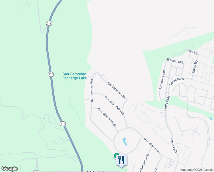 map of restaurants, bars, coffee shops, grocery stores, and more near 10110 Big Geronimo Street in San Antonio